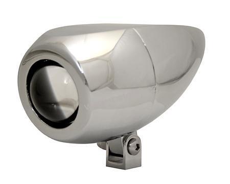 RITZ-headlight, housing chromed, bottom mount, projection light 50 mm low beam, H1 55 Watt, E-mark