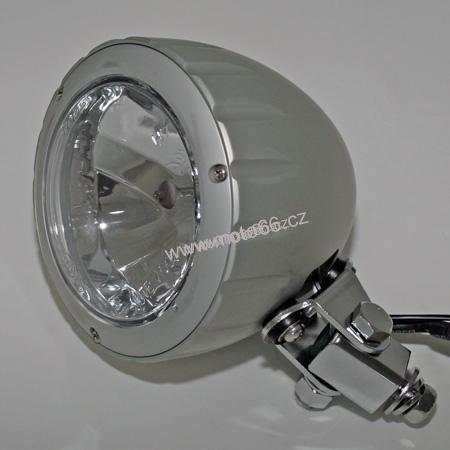 ARIZONA, headlamp, H4 90mm, housing silver, bottom mount, high beam E-mark