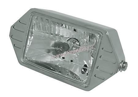 STORM, octagonal headlamp, housing c.p., side mount, for H4 bulb