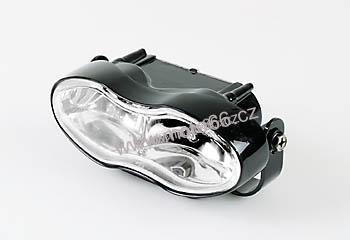 spot and fog light, black, oval, clear lens, both functions E-mark.