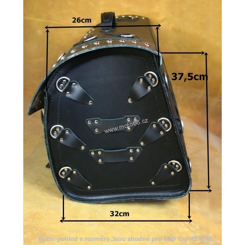 Kožený kufr se zámkem - válec na chopper 57 cm typ 45C