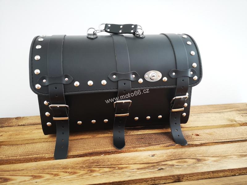 Kožený kufr - válec na chopper 50cm typ 03B