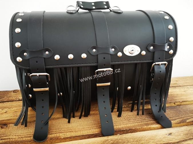 Kožený kufr - válec na chopper 50cm typ 03C