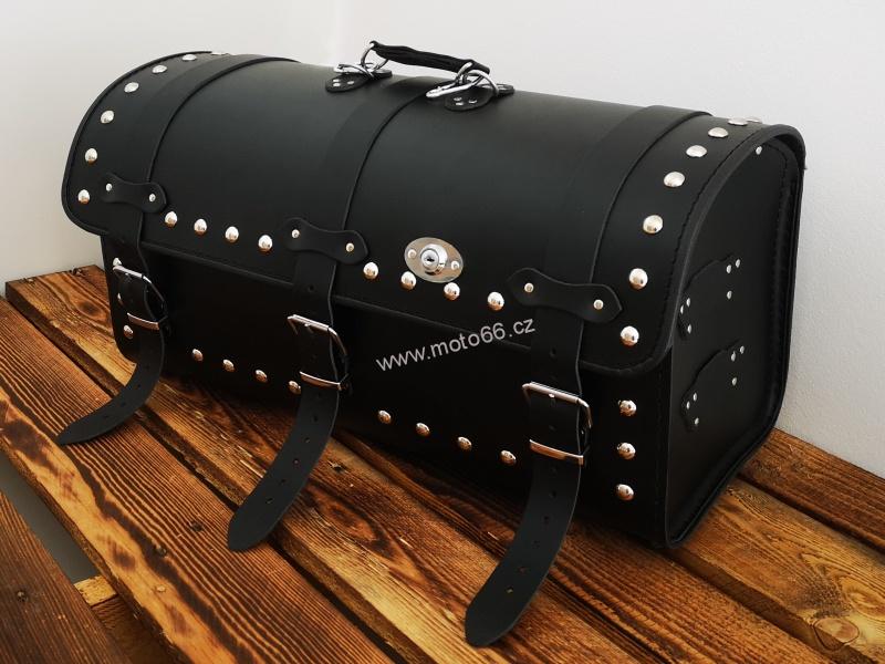 Kožený kufr - válec na chopper 60cm typ 04B
