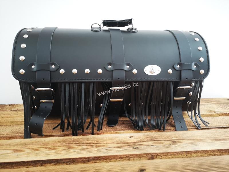 Kožený kufr - válec na chopper 60cm typ 04C