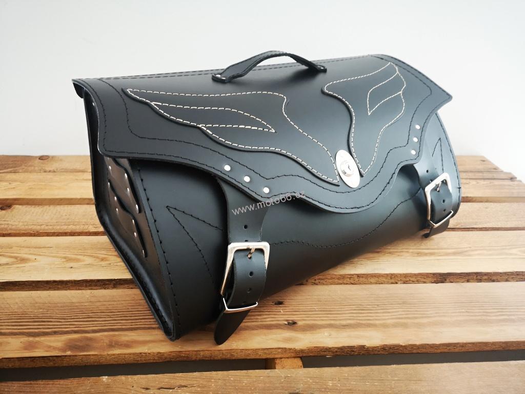 Kožený kufr - válec na chopper 52cm typ 20A
