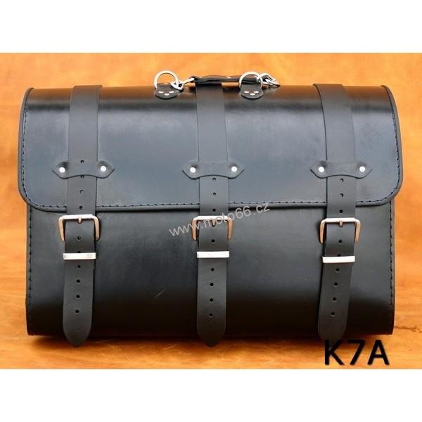 Kožený kufr - válec na chopper 48cm typ 07A