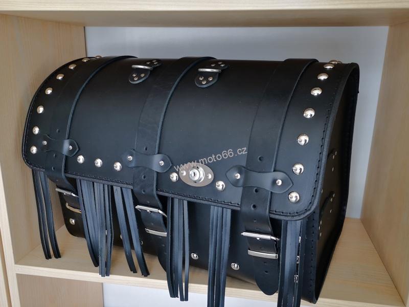 Kožený kufr - válec na chopper 48cm typ 07C