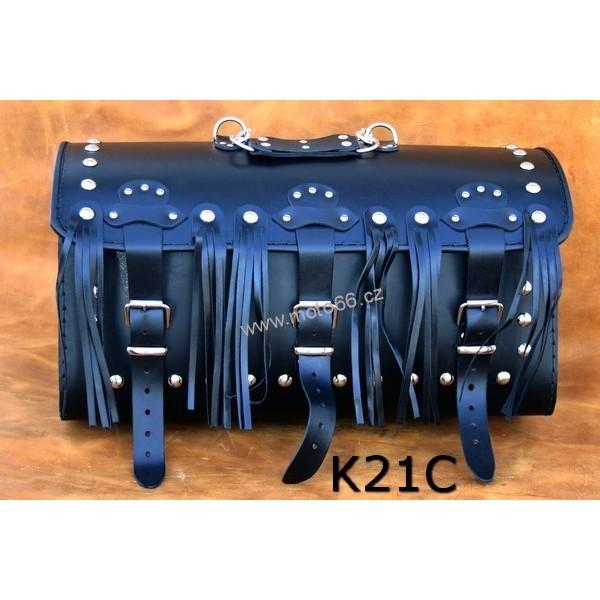 Kožený kufr - válec na chopper 48cm typ 21C