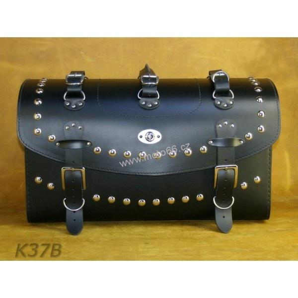 Kožený kufr - válec na chopper 58cm typ 37B