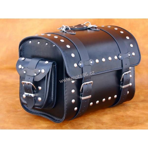 Kožený kufr - válec na chopper 38cm typ 02B