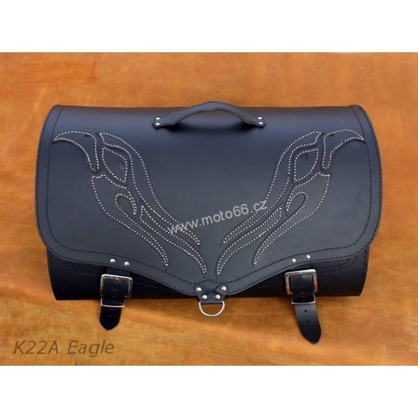Kožený kufr - válec na chopper 55cm typ 22A Eagle