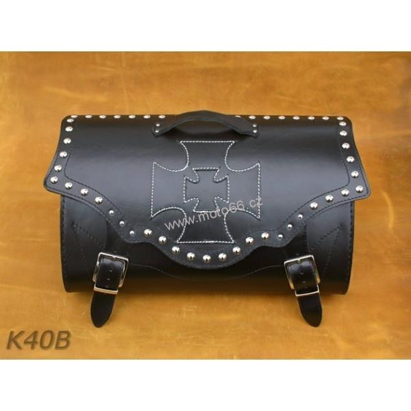 Kožený kufr - válec na chopper 52cm typ 40B