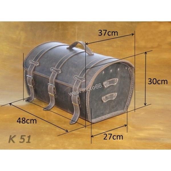 Kožený kufr - válec na chopper 48cm typ 51