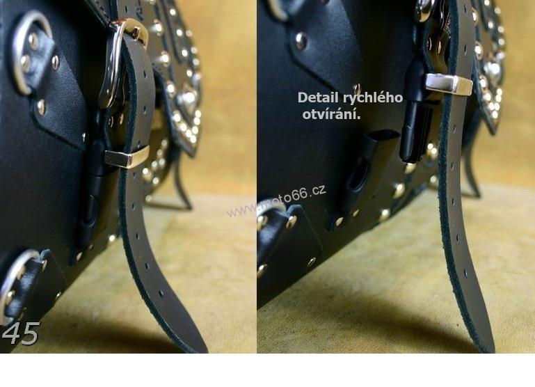 Kožený kufr se zámkem - válec na chopper 57 cm typ 45C