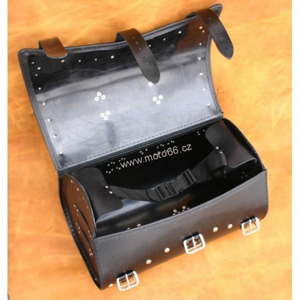 Kožený kufr - válec na chopper 48cm typ 09B