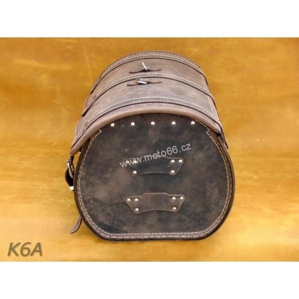 Kožený kufr - válec na chopper 60cm typ 06A hnědý