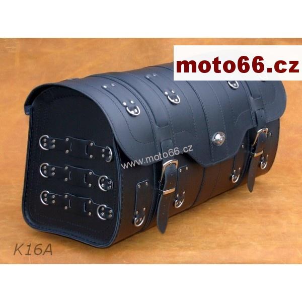 Kožený kufr se zámkem - válec na chopper 67cm typ 16A