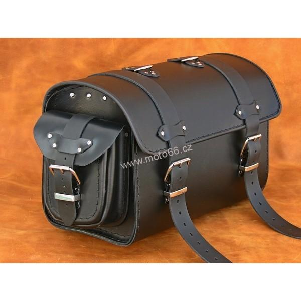 Kožený kufr - válec na chopper 38cm typ 02A
