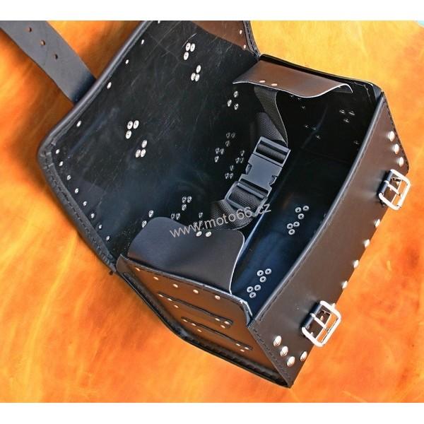 Kožený kufr - válec na chopper 38cm typ 02B