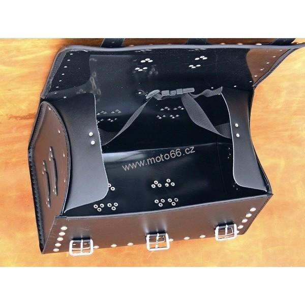 Kožený kufr - válec na chopper 48cm typ 07A