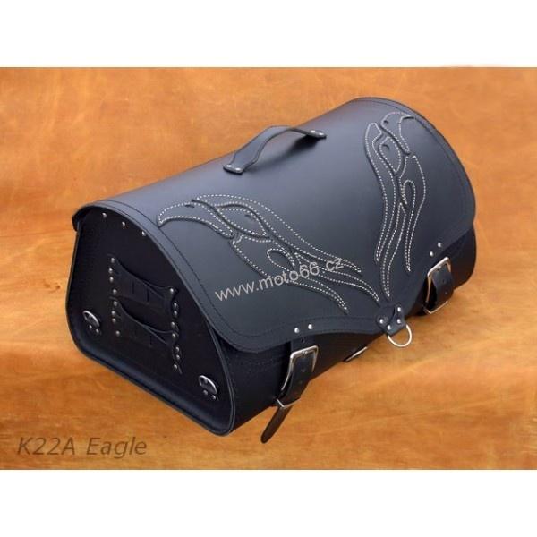 Kožený kufr - válec na chopper 55cm typ 22A Eagle