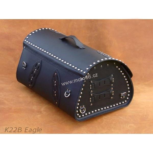 Kožený kufr - válec na chopper 55cm typ 22B Eagle