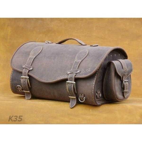 Kožený kufr - válec na chopper 56cm typ 35A hnědý