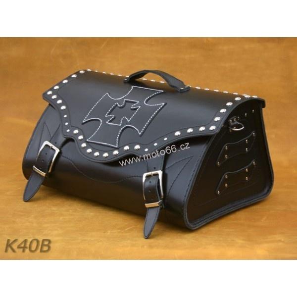 Kožený kufr - válec na chopper 52cm typ 40B