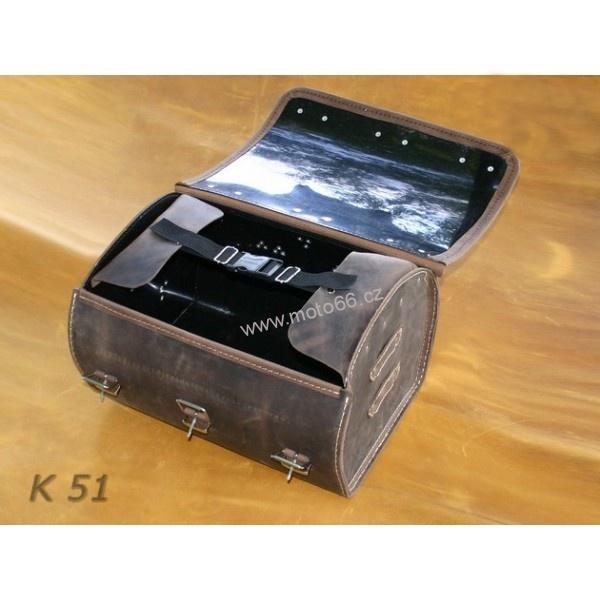 Kožený kufr - válec na chopper 48cm typ 51