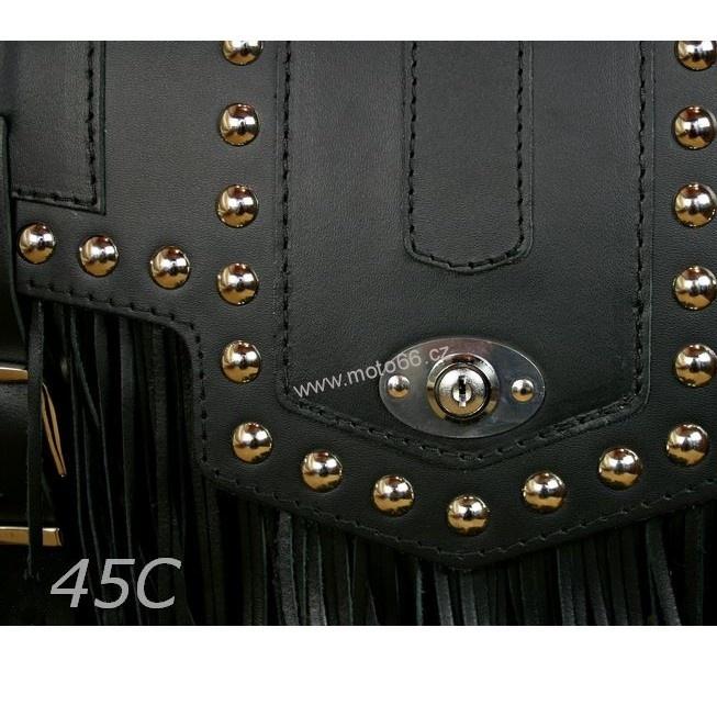 Kožený kufr se zámkem - válec na chopper 57 cm typ 45C
