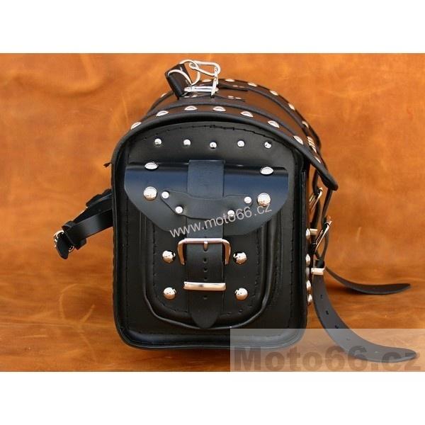 Kožený kufr - válec na chopper 38cm typ 01B