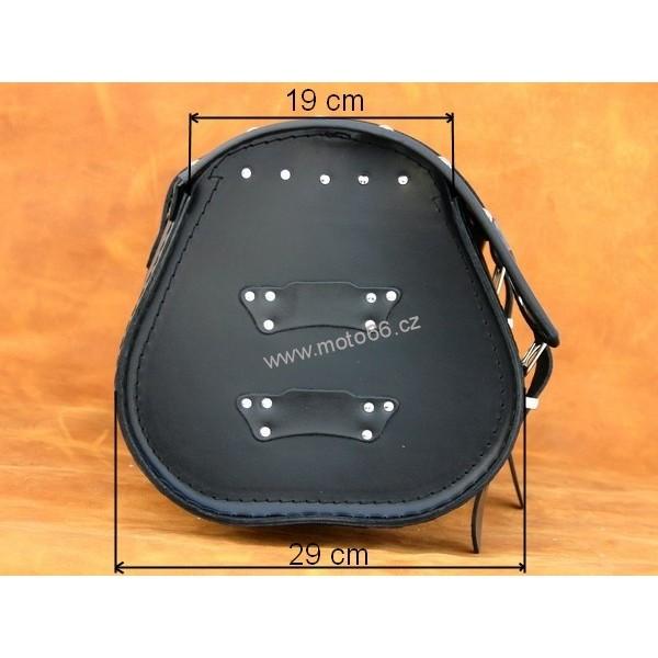 Kožený kufr - válec na chopper 48cm typ 09A
