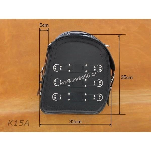 Kožený kufr se zámkem - válec na chopper 56cm typ 15C