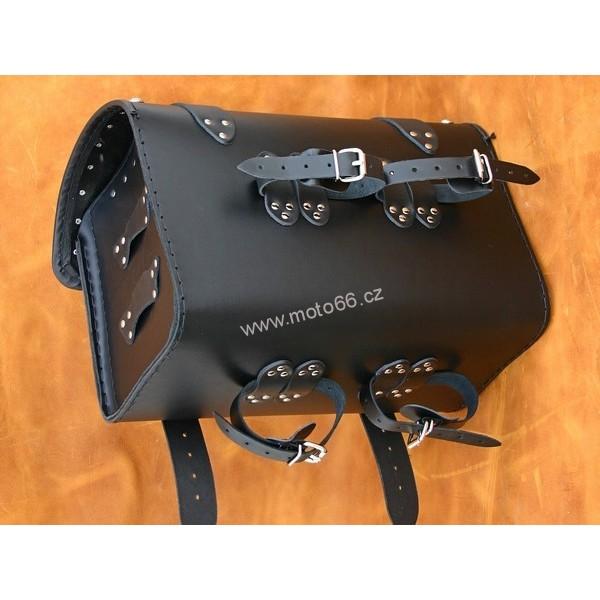 Kožený kufr - válec na chopper 38cm typ 02A
