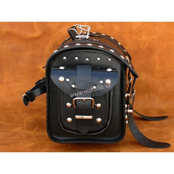 Kožený kufr - válec na chopper 38cm typ 02B
