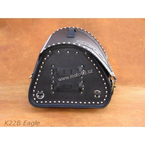 Kožený kufr - válec na chopper 55cm typ 22B Eagle