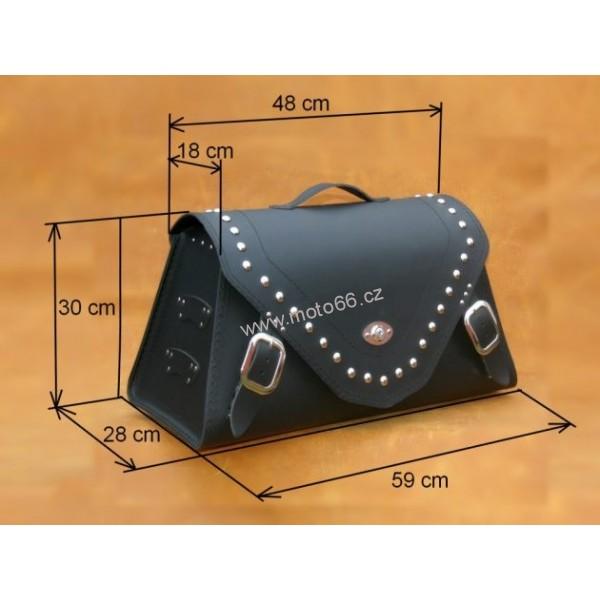 Kožený kufr - válec na chopper 59cm typ 23A