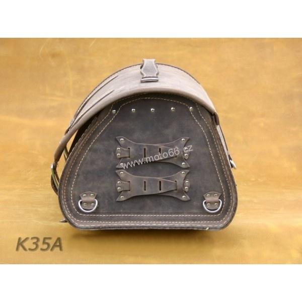 Kožený kufr - válec na chopper 56cm typ 35A hnědý