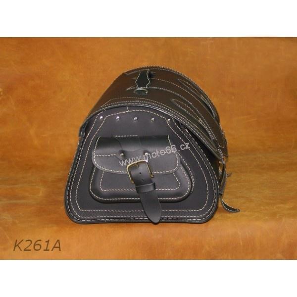 Kožený kufr - válec na chopper 55cm typ 261A