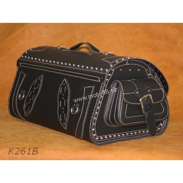 Kožený kufr - válec na chopper 55cm typ 261B