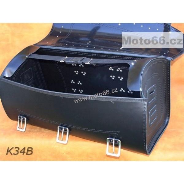 Kožený kufr - válec na chopper 60cm typ 34B
