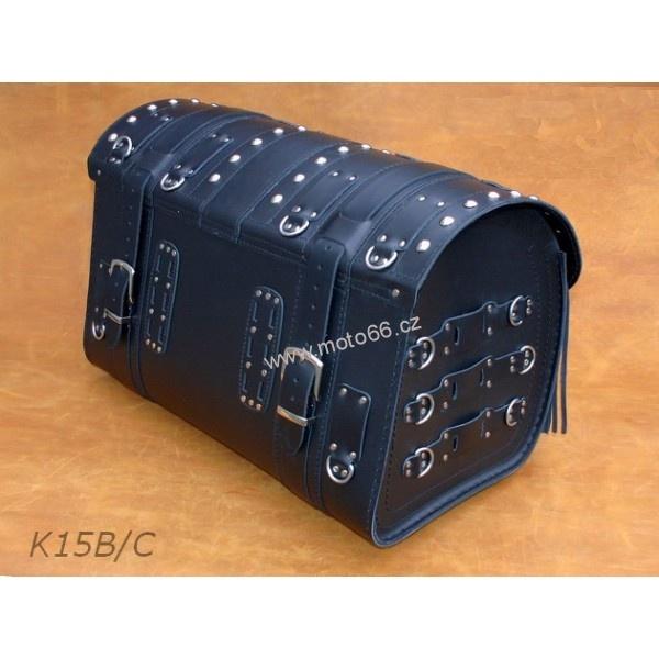Kožený kufr se zámkem - válec na chopper 56cm typ 15C