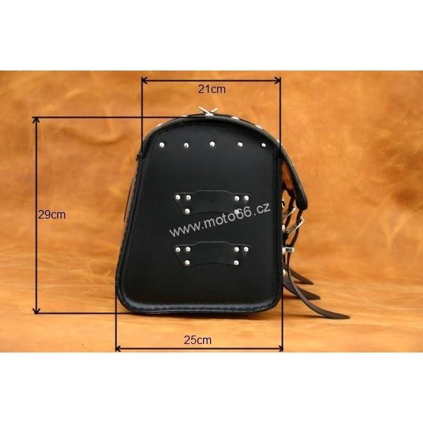 Kožený kufr - válec na chopper 60cm typ 14B