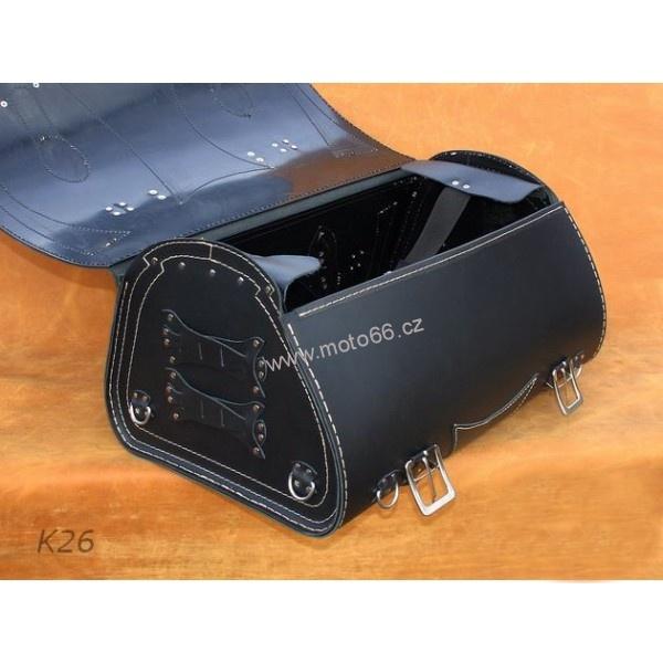 Kožený kufr - válec na chopper 55cm typ 22A Eagle
