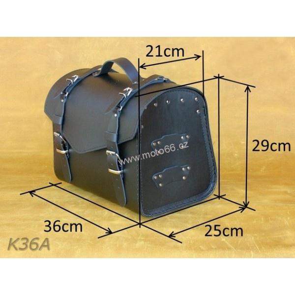 Kožený kufr - válec na chopper 36cm typ 36A