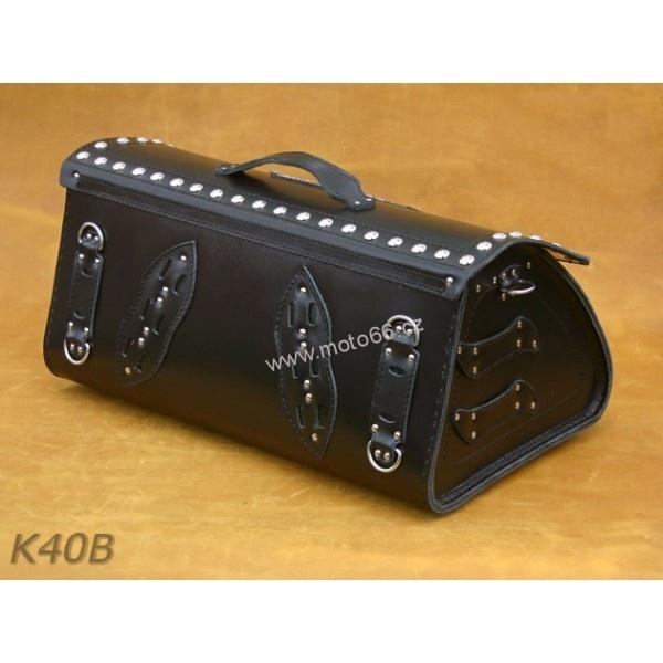 Kožený kufr - válec na chopper 52cm typ 40B