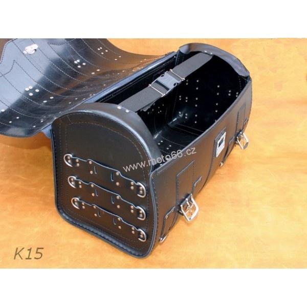 Kožený kufr se zámkem - válec na chopper 56cm typ 15C