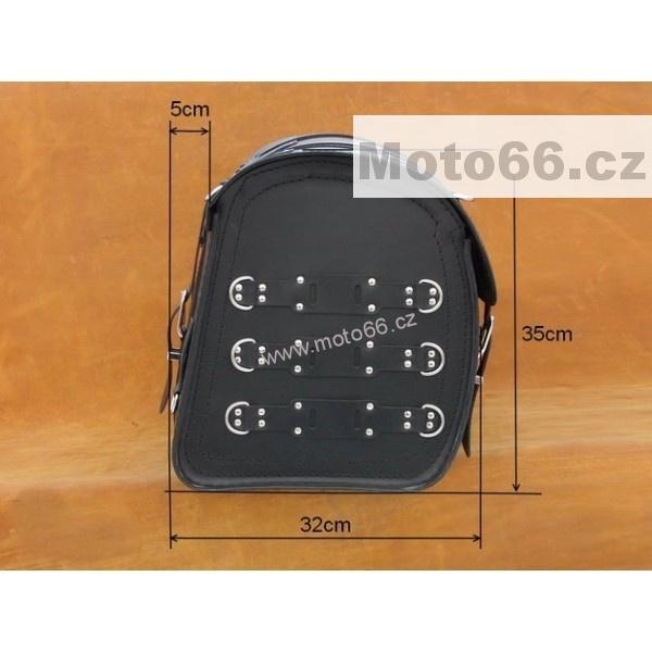 Kožený kufr se zámkem - válec na chopper 67cm typ 16A