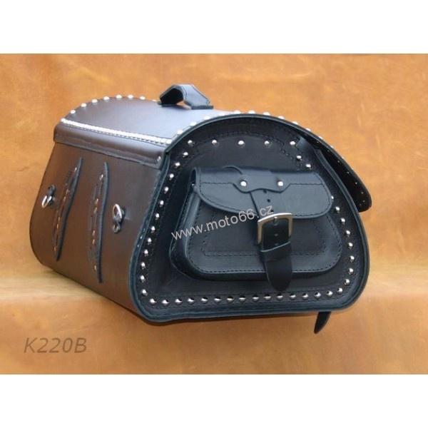 Kožený kufr - válec na chopper 56cm typ 220B